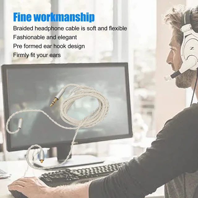Alt view image 4 of 7 - Upgrade Earphone Cable for AUDIOSENSE, for WESTONE W Series W10 W20 W30 W40, ES Series ES10 ES20 ES30 ES50 ES60, MMCX to 3.5mm Replacement Earphone Cable