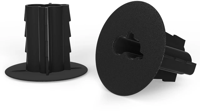 Main image of Dual Feed-Through Bushing for RG6 Coaxial Cable - Indoor/Outdoor Cable Passthrough and Cover for Walls, Cabinets - Double Feed-Thru Wall Grommet Replaces Coax Wallplate - Black, 10 Pack