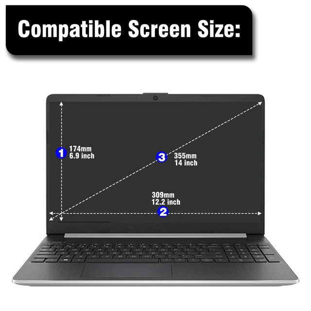 Alt view image 2 of 7 - 14 Inch Laptop Screen Protector,Tempered Glass Protector for 14" HP/Dell/ASUS/Samsung/Lenovo/Acer etc 14" 16:9 (1366×768) Aspect Ratio Laptops,Ultra Clear & 9H Hardness & Anti Scratch