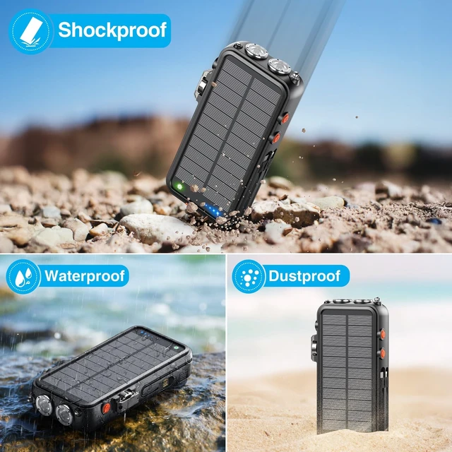 Alt view image 6 of 7 - 2-in-1 Emergency NOAA Weather Radio,22000mAh Solar Hand Crank Power Bank NOAA weather radio + solar power bank, hand crank, 20W USB-C, wireless charging, Bluetooth, SOS light & reading lamp