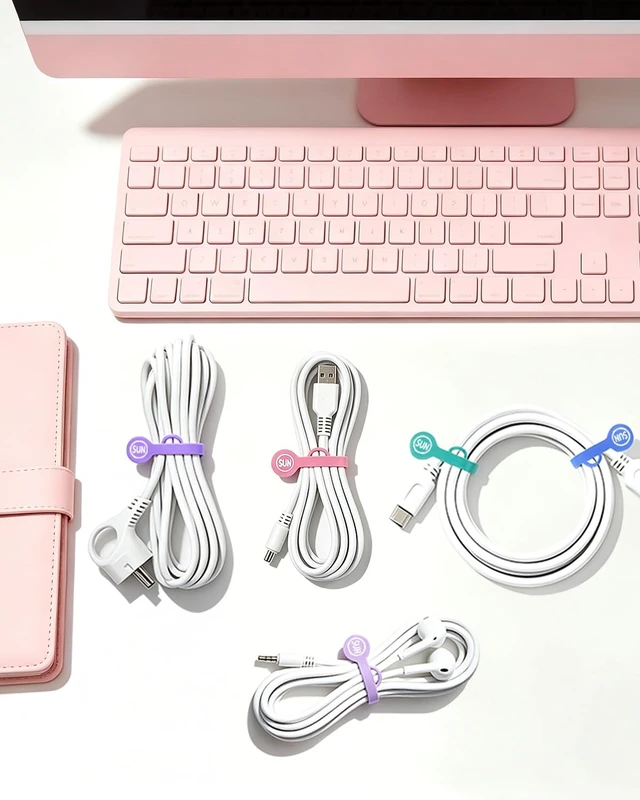 Alt view image 2 of 7 - Magnetic Cord Organizer Cable Cord Organizer Magnet Clips Design Patented Silicone Twist Tie Strap Holder Cord Wrap Keepers Reusable Multi-Purpose Home Office School Gifts 10 Pack Mermaid