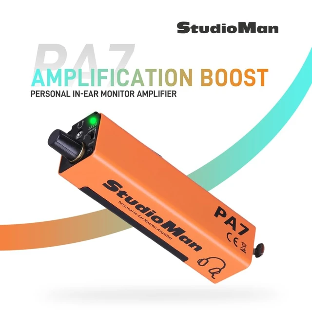 Alt view image 2 of 7 - PA7 Personal in-Ear Monitor Amplifier, Orange, 3.5mm Output XLR and TRS Inputs, Stereo/Mono Switch, Volume Control, Rack Mountable, Metal