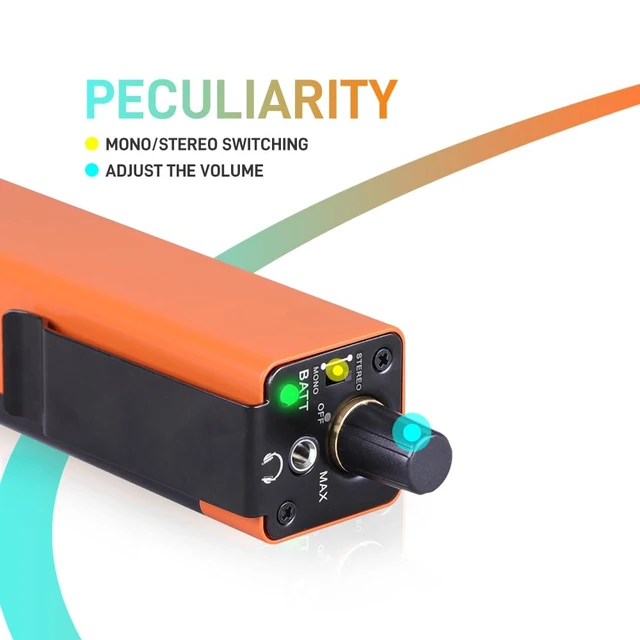 Alt view image 3 of 7 - PA7 Personal in-Ear Monitor Amplifier, Orange, 3.5mm Output XLR and TRS Inputs, Stereo/Mono Switch, Volume Control, Rack Mountable, Metal