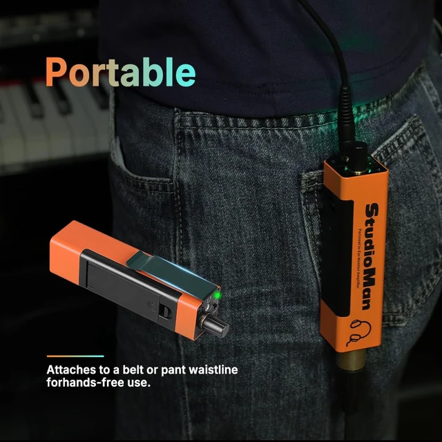 Alt view image 6 of 7 - PA7 Personal in-Ear Monitor Amplifier, Orange, 3.5mm Output XLR and TRS Inputs, Stereo/Mono Switch, Volume Control, Rack Mountable, Metal