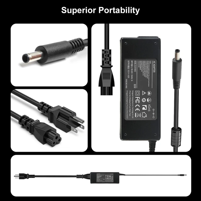 Alt view image 6 of 7 - 90W AC Adapter Compatible with Dell Optiplex Micro Desktop Computers 9020 7050 7040 7080 7060 5060 3080 3050 7070 3040 5050 5070 5090 5080 3020 3070 3090 3046 Micro Desktop Power