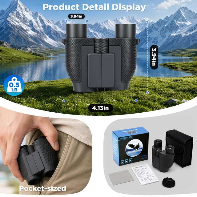 Alt view image 5 of 7 - 10x25 Binoculars for Adults,High Powered Binoculars with Large View