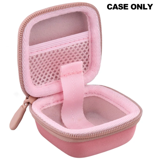 Alt view image 3 of 7 - for Soundcore Liberty 5 Pro Max/5 Pro/5 Earbuds Hard Travel Case, Pink Portable Protective Storage Bag with Mesh Pocket, Elastic Securing Strap & Carabiner, Shockproof EVA Shell and Soft Lining