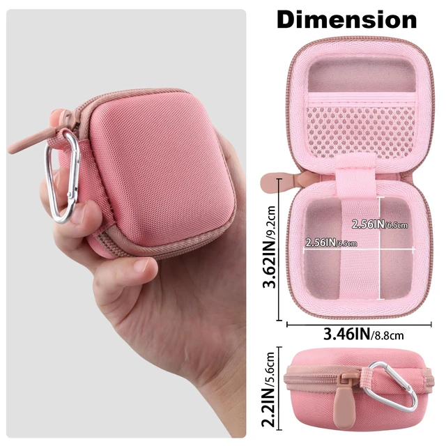 Alt view image 6 of 7 - for Soundcore Liberty 5 Pro Max/5 Pro/5 Earbuds Hard Travel Case, Pink Portable Protective Storage Bag with Mesh Pocket, Elastic Securing Strap & Carabiner, Shockproof EVA Shell and Soft Lining