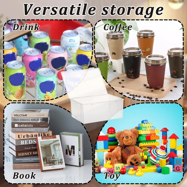 Alt view image 7 of 7 - Stackable Clear Plastic CD Organizer,11.9"x 8.5"CD Storage Box, Clear CD Holder Case with Lids Store 40+ CDs, Storage Container Shelf Organizer Bin for DVDs,Video Games, Blu-ray, Books, Home, Office