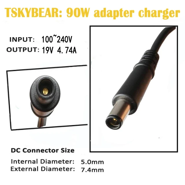 Alt view image 3 of 7 - 90W AC Adapter Laptop Charger Compatible with Hp Elitebook 8460p 8470p 8440p 8560p 8760p 8460w 8470w 8570w Probook 4430s 4440s 4520s 4530s 4540s Compaq 6730b 6530b 6560b Notebook Power Cord