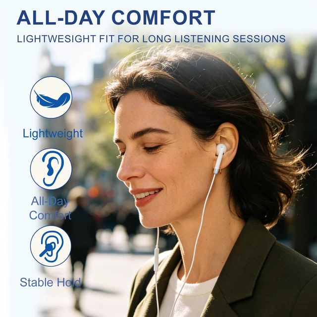 Alt view image 3 of 7 - 2 Pack USB C Headphones for iPhone 18Pro 17 16 15 with Mic & Remote Control Wired Earbuds Noise Isolation In-Ear Headphones for 18Pro/17/16/15 Series, Galaxy, Pixel, iPad Pro and More USB-C Devices