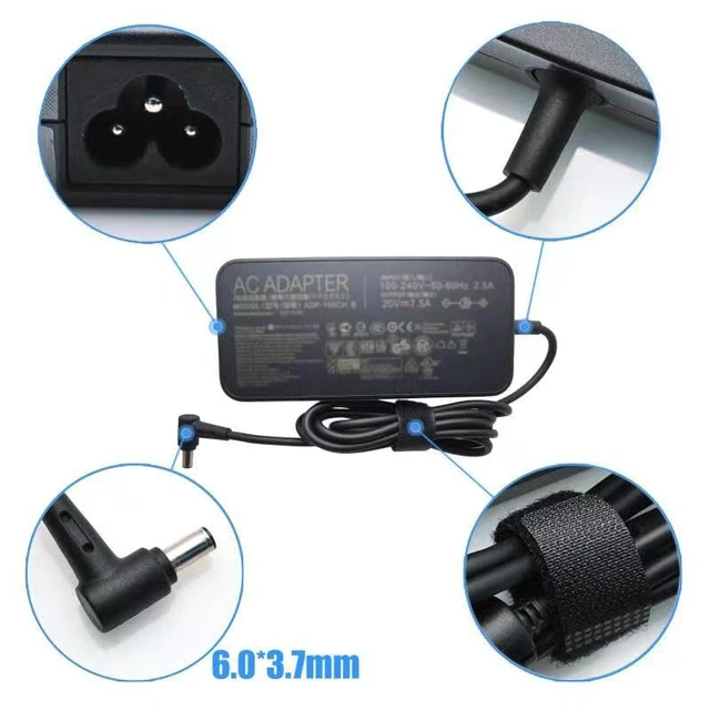 Alt view image 3 of 5 - 150W 20V 7.5A AC Charger for Asus ADP-150CH B A18-150P1A 0A001-00081500 0A001-00081600 ROG Strix Scar III G531GD G531GT ROG Strix G731GT ROG Strix G GL531GT Laptop Adapter