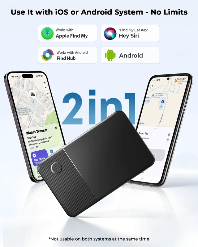 Alt view image 2 of 7 - Wallet Tracker Card (iOS and Android),0.04in Ultra-Thin Smart Tracking Card Apple MFi Certified, Work with Apple Find My & Google Find Hub, 150dB Loud Alarm, Wireless Charging, IP68, Multi-purpose