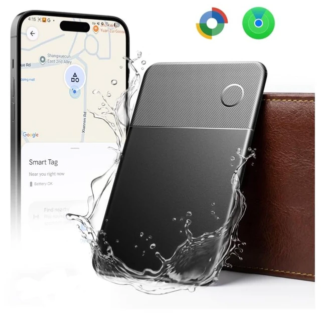 Main image of Wallet Tracker Card (iOS and Android),0.04in Ultra-Thin Smart Tracking Card Apple MFi Certified, Work with Apple Find My & Google Find Hub, 150dB Loud Alarm, Wireless Charging, IP68, Multi-purpose