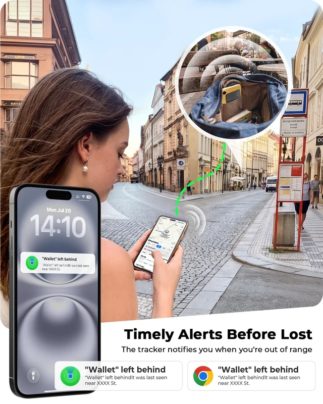 Alt view image 4 of 7 - Wallet Tracker Card (iOS and Android),0.04in Ultra-Thin Smart Tracking Card Apple MFi Certified, Work with Apple Find My & Google Find Hub, 150dB Loud Alarm, Wireless Charging, IP68, Multi-purpose