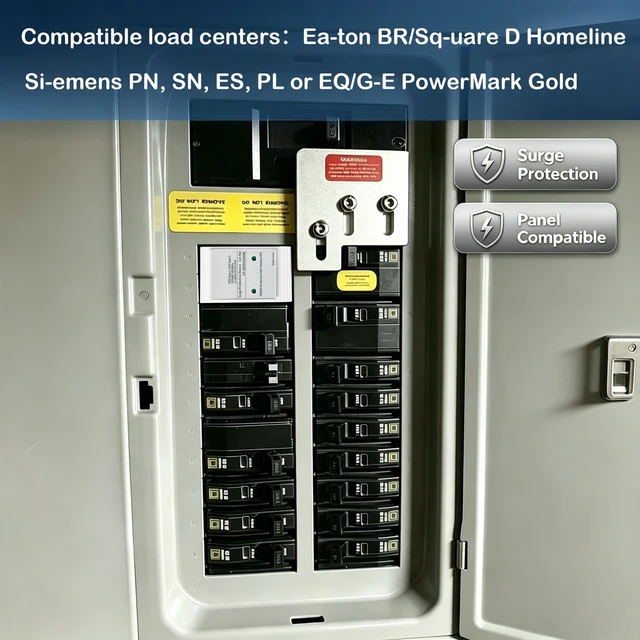 Alt view image 2 of 7 - Type BR Whole House Surge Protective Device 35KA 2Pole 120/240V Split Phase Brnsurge Replacement Fits Ea-ton Type BR Panel Si-emens QSPD2A035B Replacement DTK-120/240BK1 Equivalent