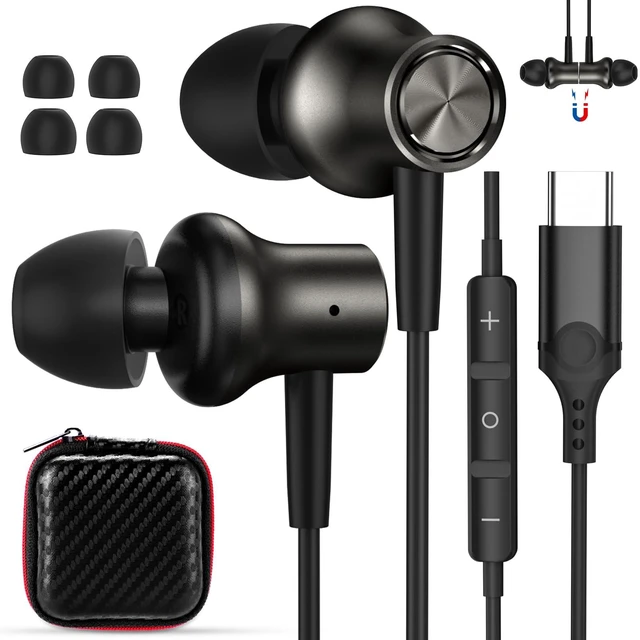 Main image of USB C Earbuds for iPhone 18 Pro Max 17 16 15 16e Magnetic Wired Headphone for Samsung S26 Ultra S25 FE S23 A17 Z Fold 8 7 In Ear Noise Canceling Headset Type C Earphone for iPad A16 Pixel 9a 10a 10 9