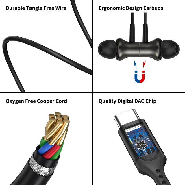 Alt view image 4 of 7 - USB C Earbuds for iPhone 18 Pro Max 17 16 15 16e Magnetic Wired Headphone for Samsung S26 Ultra S25 FE S23 A17 Z Fold 8 7 In Ear Noise Canceling Headset Type C Earphone for iPad A16 Pixel 9a 10a 10 9
