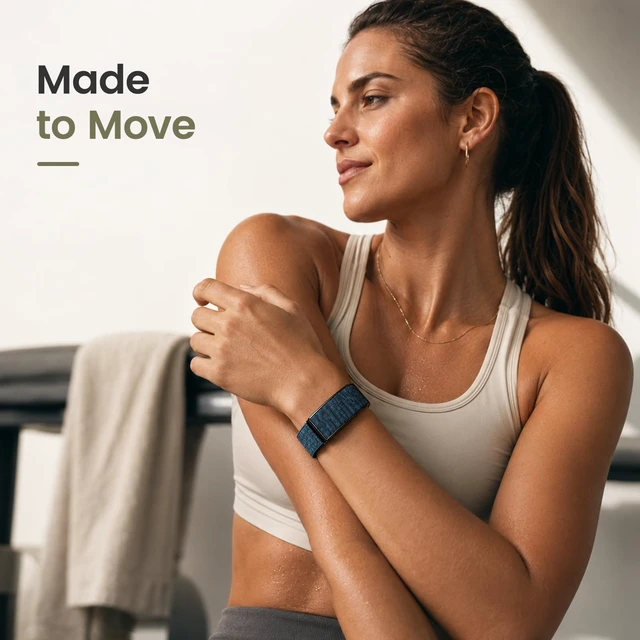 Alt view image 6 of 7 - Nylon Band Compatible with Amazfit Helio Strap and Helio Strap Pro Soft Breathable Sport Nylon, Adjustable Loop Fit, Metal Bumper Case, Overlay Covered Design