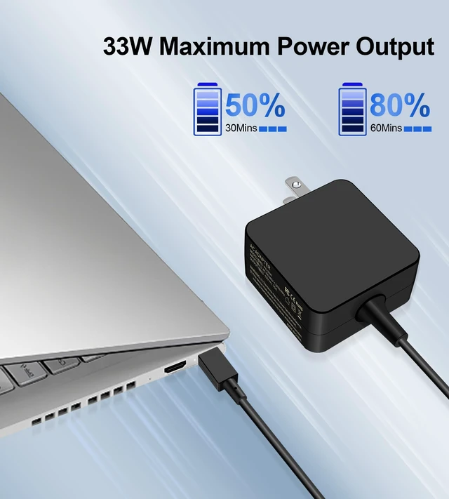 Alt view image 4 of 7 - 33W Charger Compatible with Asus Eeebook X205 X205T X205TA E205SA Vivobook E200H E202S E205SA Transformer Book Flip TP200SA TP200S Chromebook C100PA C201 C201P C201PA Laptop Adapter
