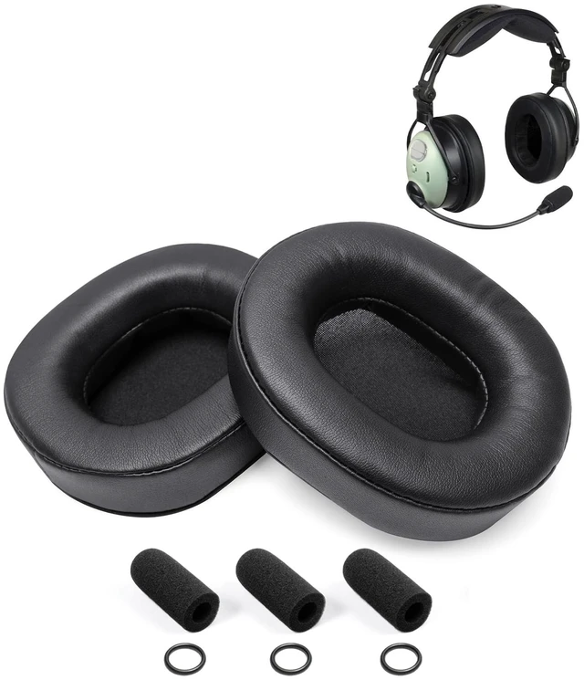 Main image of Ear Pads Cushion Compatible with David Clark DC ONE-X XA XH XP Aviation Headsets Including Soft Leatherette Ear Seals, 3 Mic Muffs