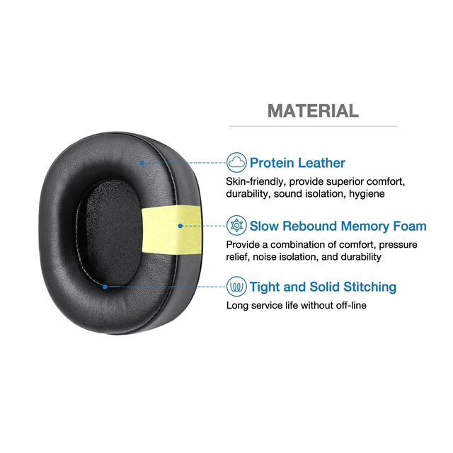 Alt view image 2 of 7 - Ear Pads Cushion Compatible with David Clark DC ONE-X XA XH XP Aviation Headsets Including Soft Leatherette Ear Seals, 3 Mic Muffs