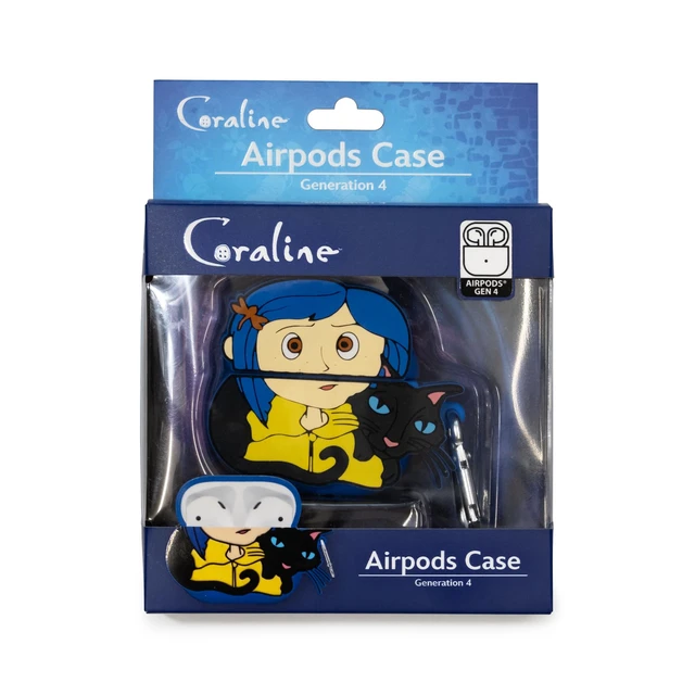 Alt view image 3 of 4 - CultureFly Coraline Case Cover Compatible with AirPods 4, Coraline Design 360 Degree Coverage, Easy Charging Access, Officially Licensed Collectible, Durable Construction
