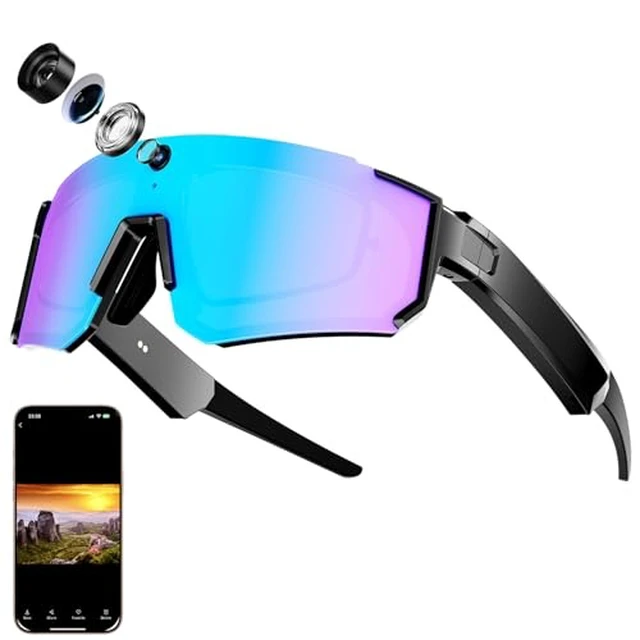 Alt view image 7 of 7 - AI Smart Glasses with Camera, POV Video Recording, Voice Interaction HD Smart Glasses for Men & Women,Bluetooth Audio for Sports & Outdoor,Music Player,Real-Time Translation