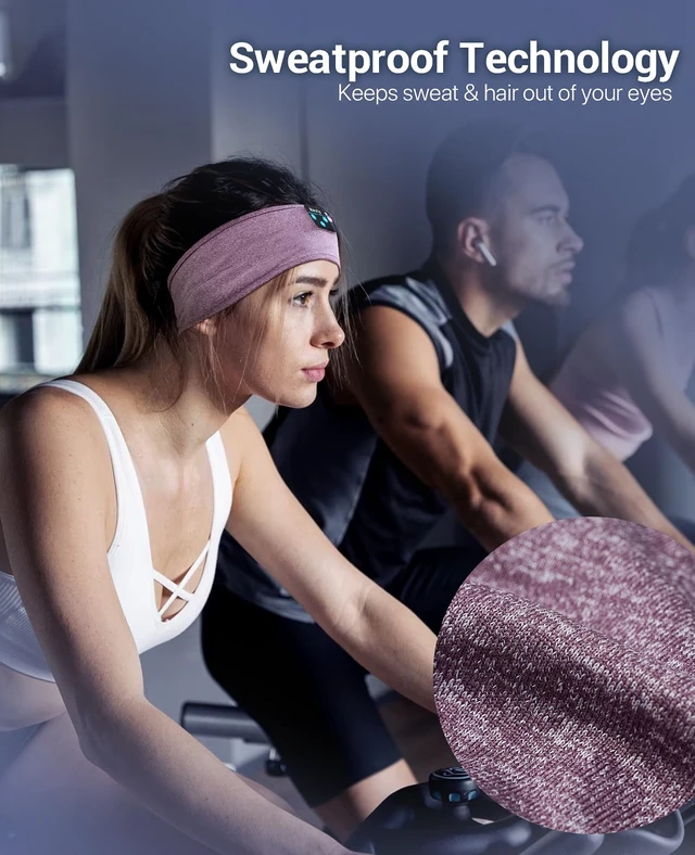Alt view image 2 of 7 - Bluetooth Headband Headphones, Ultra-Long Play Time Sleeping Headphones with Built-in HD Hi-Fi Speakers, Perfect for Workout, Yoga, Travel, Meditation