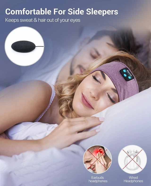 Alt view image 4 of 7 - Bluetooth Headband Headphones, Ultra-Long Play Time Sleeping Headphones with Built-in HD Hi-Fi Speakers, Perfect for Workout, Yoga, Travel, Meditation