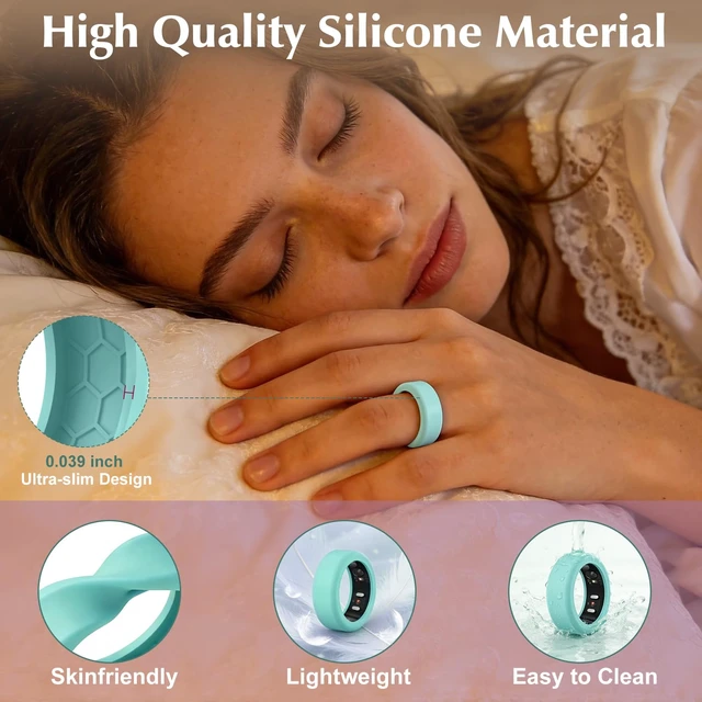 Alt view image 3 of 7 - 8 Pack Cover Compatible with RingConn Gen 3/Gen 2/Gen 2 Air/Gen 1 Anti Scratch Elastic Silicone Ring Protector for Working Out Women Men,M for 11/12/13/14(Color-D)