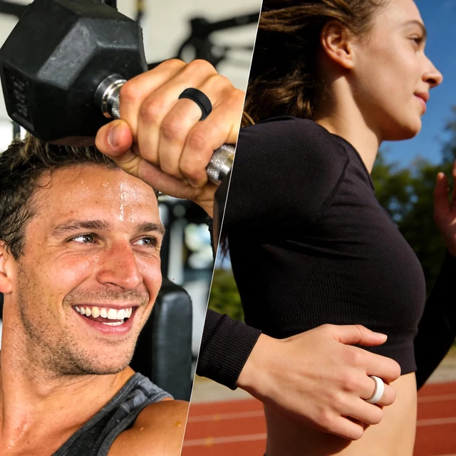 Alt view image 5 of 7 - 8 Pack Cover Compatible with RingConn Gen 3/Gen 2/Gen 2 Air/Gen 1 Anti Scratch Elastic Silicone Ring Protector for Working Out Women Men,M for 11/12/13/14(Color-D)
