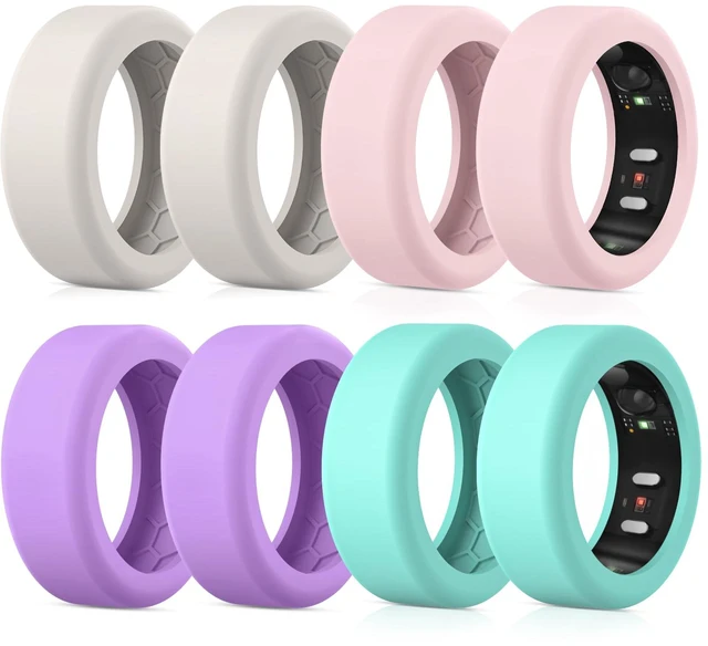 Main image of 8 Pack Cover Compatible with RingConn Gen 3/Gen 2/Gen 2 Air/Gen 1 Anti Scratch Elastic Silicone Ring Protector for Working Out Women Men,S for 6/7/8/9/10(Color-E)