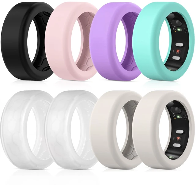 Main image of 8 Pack Cover Compatible with RingConn Gen 3/Gen 2/Gen 2 Air/Gen 1 Anti Scratch Elastic Silicone Ring Protector for Working Out Women Men,M for 11/12/13/14(Color-C)