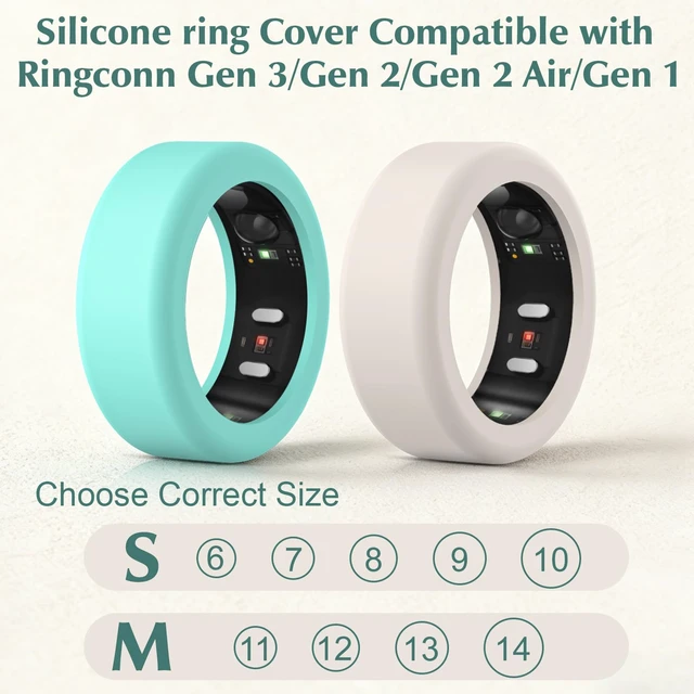 Alt view image 2 of 7 - 8 Pack Cover Compatible with RingConn Gen 3/Gen 2/Gen 2 Air/Gen 1 Anti Scratch Elastic Silicone Ring Protector for Working Out Women Men,M for 11/12/13/14(Color-C)