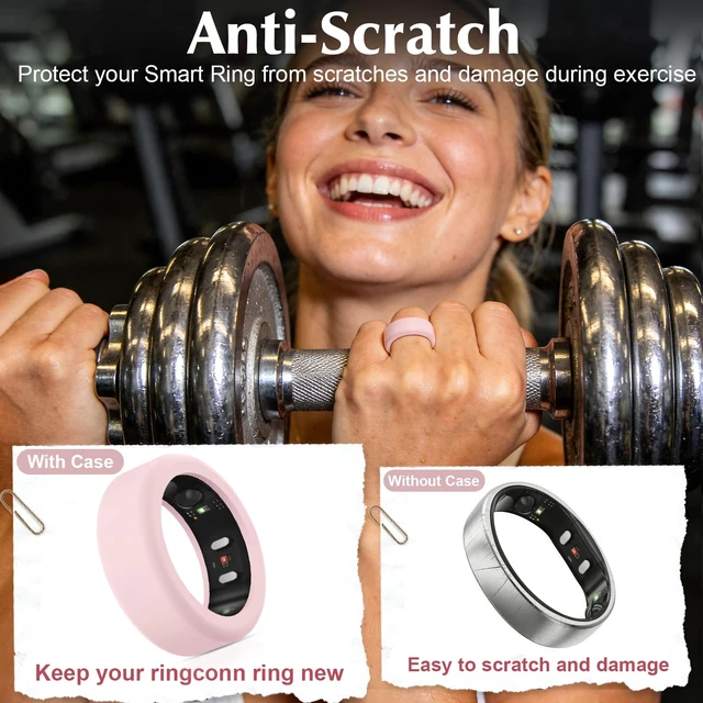 Alt view image 4 of 7 - 8 Pack Cover Compatible with RingConn Gen 3/Gen 2/Gen 2 Air/Gen 1 Anti Scratch Elastic Silicone Ring Protector for Working Out Women Men,S for 6/7/8/9/10(Color-E)