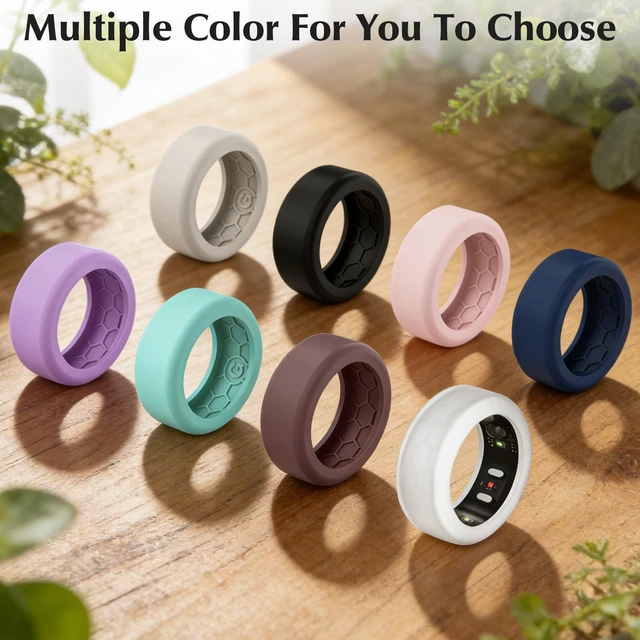 Alt view image 7 of 7 - 8 Pack Cover Compatible with RingConn Gen 3/Gen 2/Gen 2 Air/Gen 1 Anti Scratch Elastic Silicone Ring Protector for Working Out Women Men,M for 11/12/13/14(Color-D)