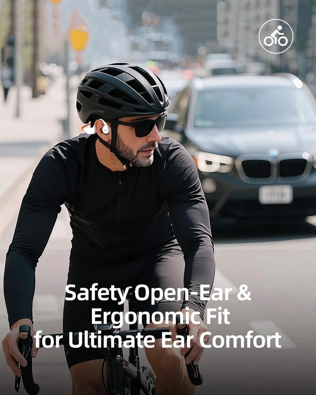 Alt view image 2 of 7 - Bone Conduction Headphones,Open Ear Headphones with Mic,Wireless Bluetooth Running Headphones,IPX6 Waterproof Earbuds,Type-C Quick Charging Earphones for Sports Workout Hiking Cycling Gift (White)