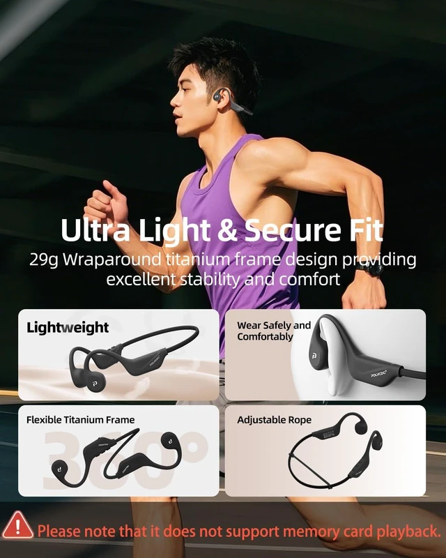 Alt view image 4 of 7 - Bone Conduction Headphones,Open Ear Headphones with Mic,Wireless Bluetooth Running Headphones,IPX6 Waterproof Earbuds,Type-C Quick Charging Earphones for Sports Workout Hiking Cycling Gift (White)