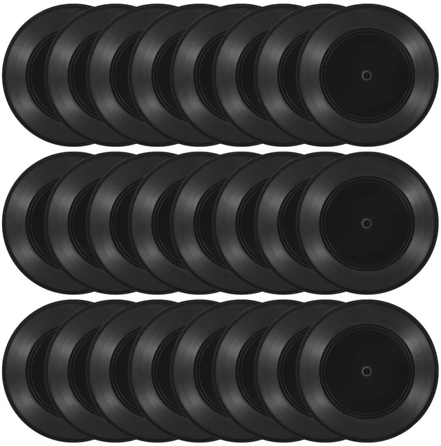 Main image of 24 Pcs 7 Inch Black Blank Vinyl Records, Fake Retro Vinyl Records for Wall Decor, DIY Doodle Project, Wedding Signing