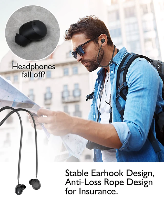 Alt view image 3 of 7 - for Pixel Buds Pro Case,Anti-Lost Strap,Silicone Cover with Keychain,Sports Lanyard for Women Men Girl boy Compatible with Google Pixel Buds Pro 2022(Coral Orange Case+Orange Strap)