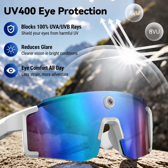 Alt view image 6 of 6 - AI Smart Glasses, POV Camera Glasses, Video Recording for Cycling Hiking HD Video & Photo, Live Translation, 4GB Memory, Electronic Image Stabilization, AI Voice Assistant