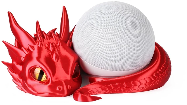 Main image of Dragon Stand for Echo Dot 4th/5th Gen, 3D Printed Smart Speaker Holder and Exquisite Desktop Decoration (Red)