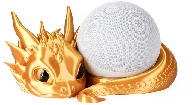 Main image of Dragon Stand for Echo Dot 4th/5th Gen, 3D Printed Smart Speaker Holder and Exquisite Desktop Decoration (Gold)