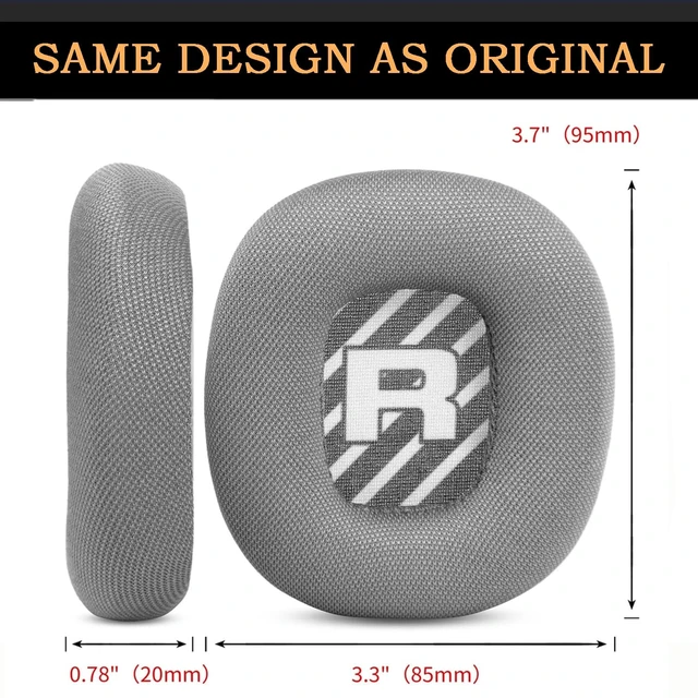 Alt view image 3 of 6 - Fabric Ear Pads Replacement for Astro A10 Gen 2 Wired Gaming Headphones Ear Cushions Earpads Pillow Premium Thick Memory Foam,Soft, Breathable (Grey)