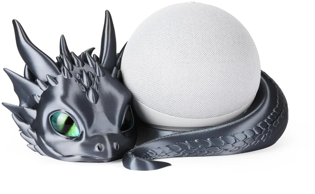 Main image of Dragon Stand for Echo Dot 4th/5th Gen, 3D Printed Smart Speaker Holder and Exquisite Desktop Decoration (Black)