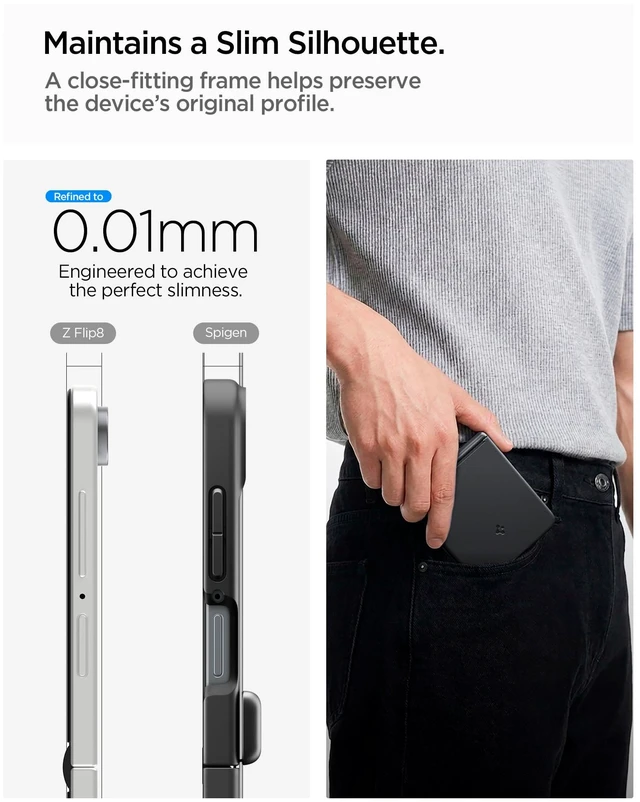 Alt view image 5 of 7 - Air Fit Pro MagFit for Galaxy Z Flip 8 Case, Black Qi2 Certified, PU hinge protection, Air Cushion Technology, Compatible with MagSafe, Ultra Slim and lightweight