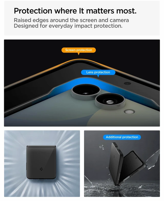 Alt view image 6 of 7 - Air Fit Pro MagFit for Galaxy Z Flip 8 Case, Black Qi2 Certified, PU hinge protection, Air Cushion Technology, Compatible with MagSafe, Ultra Slim and lightweight