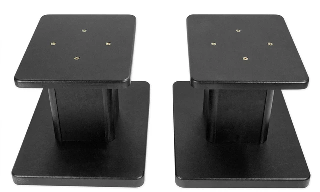 Alt view image 2 of 7 - RHT8G Pair 8" Green Desktop Speaker/Studio Monitor Stands 66 lb Load Capacity, EVA Isolation Pads, Medium-Density Fiber Core, Cable Clips and Ties, 9.25" x 7.28" Top Platform