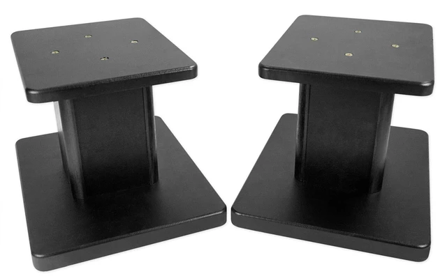 Alt view image 3 of 7 - RHT8G Pair 8" Green Desktop Speaker/Studio Monitor Stands 66 lb Load Capacity, EVA Isolation Pads, Medium-Density Fiber Core, Cable Clips and Ties, 9.25" x 7.28" Top Platform